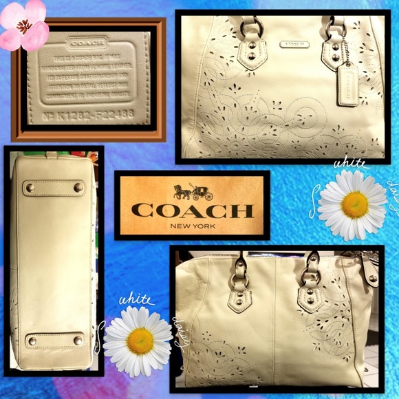 COACH® Chalk color Leather w/Perforated Cutouts - Picture 4 of 8